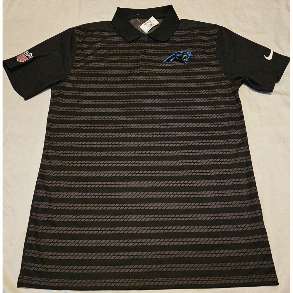 NFL Panthers Nike Polo Dri-Fit Black/Grey Mens Small